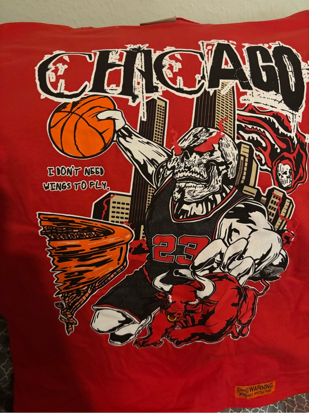 Chicago Bulls Red Graphic Basketball Tee - Unbranded